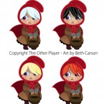 Red Riding Hood Hair Colour Tests - The Other Player Art by Beth Carson